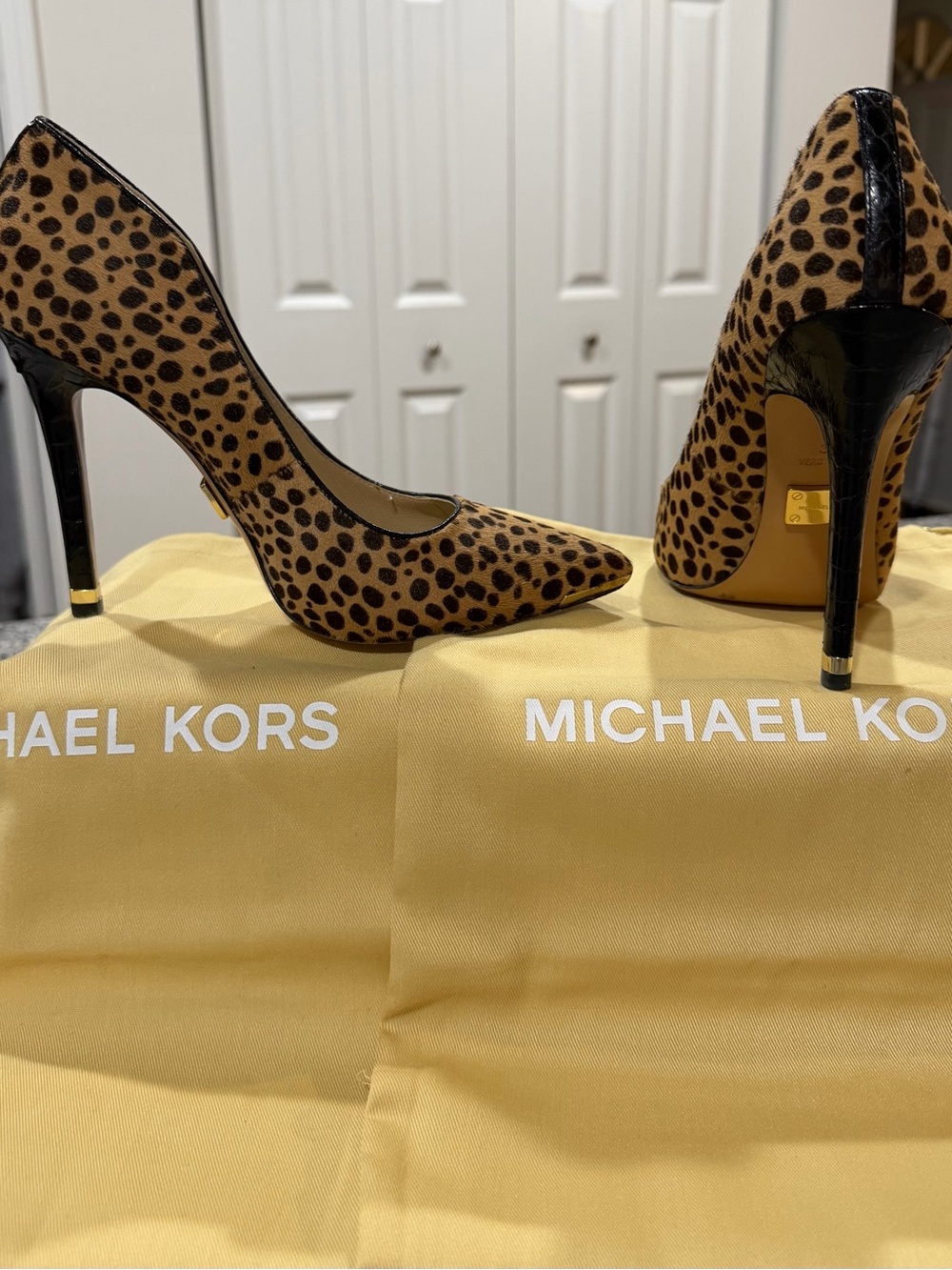MICHAEL KORS PONYHAIR LEOPARD PRINT STILETTO PUMPS - SIZE IT 36 - Picture 12 of 12